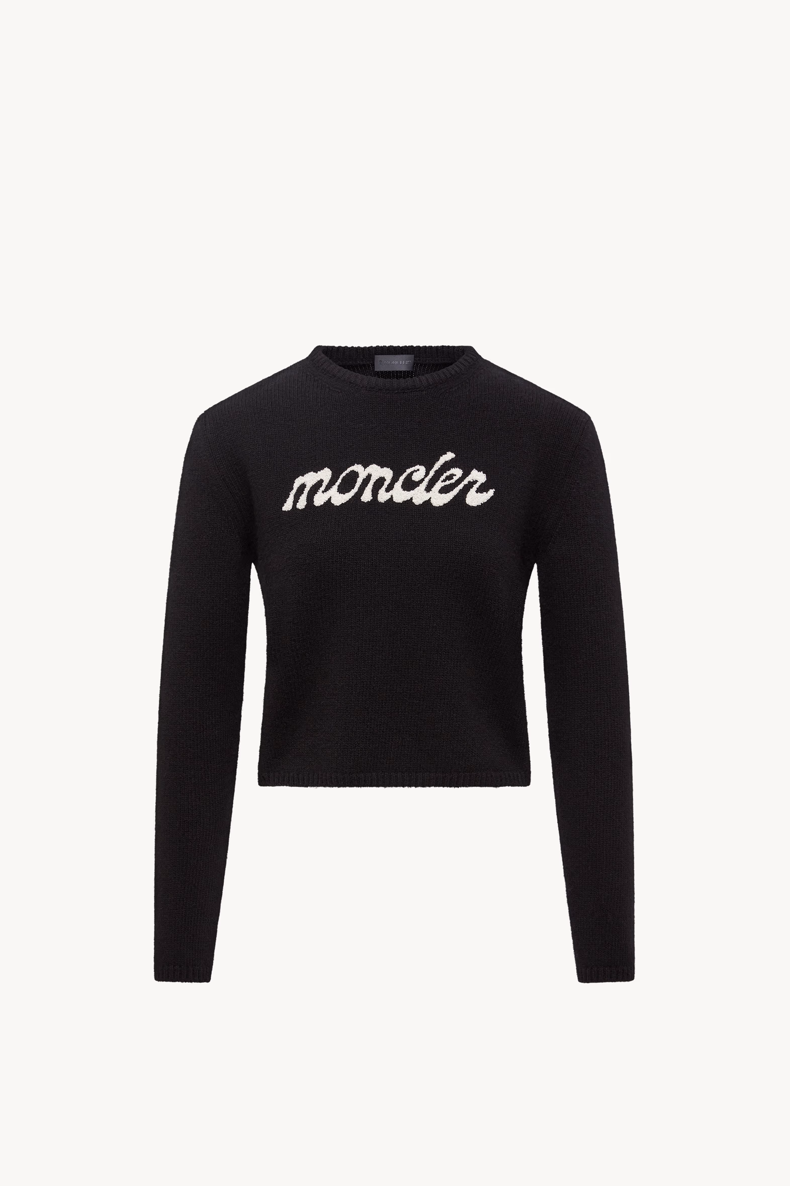 Embroidered Logo Wool & Cashmere Sweater Women Black Moncler 2